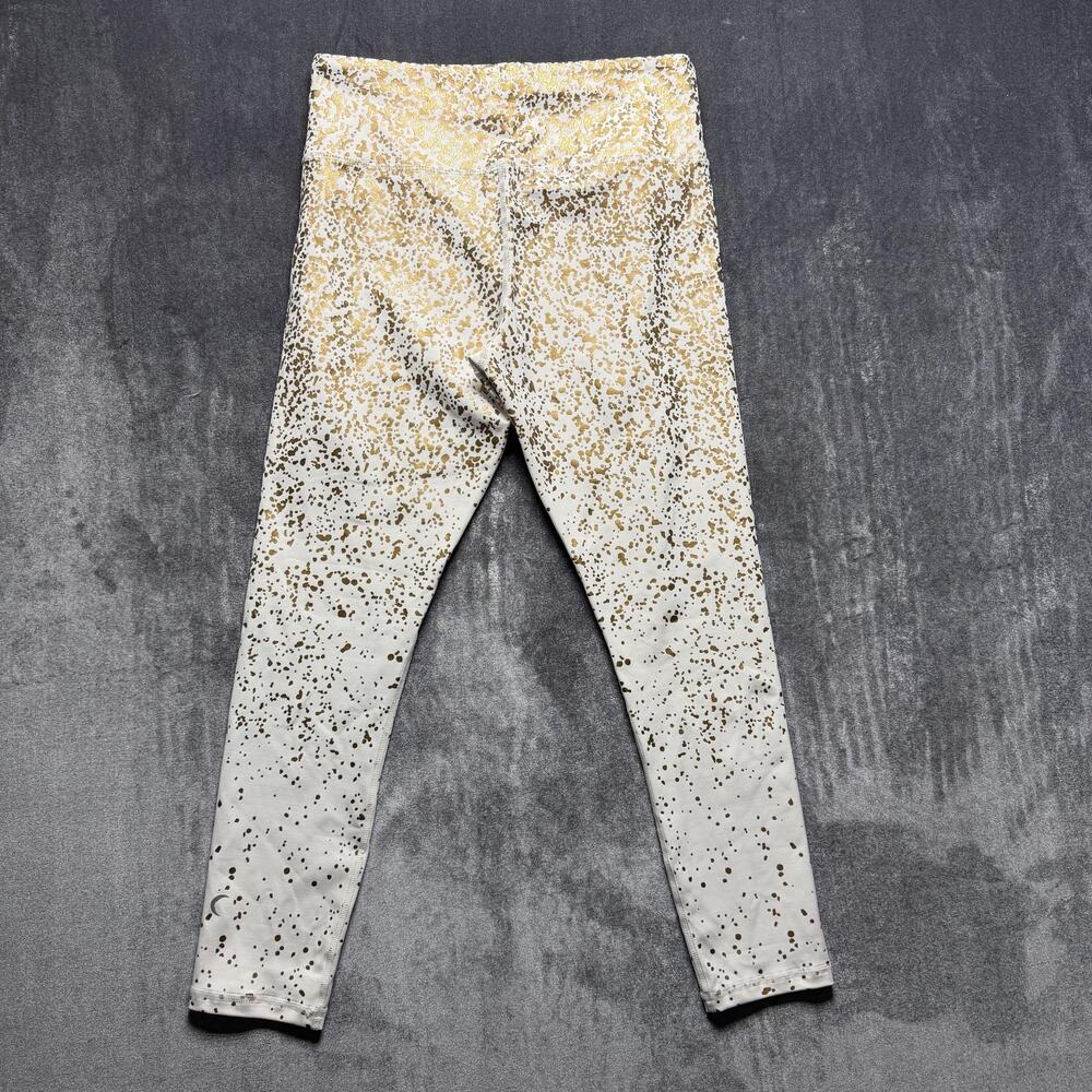 ZYIA Active Leggings Teens 6-8 White Gold Spotted Ankle Athletic Yoga Workout - Picture 10 of 11
